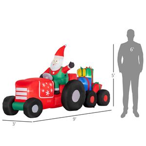 Decorazioni Natalizie da Giardino Gonfiabili LED Colorati di 2,7 m: Babbo Natale con Rimorchio e Pacchi Regalo - Product Image 3