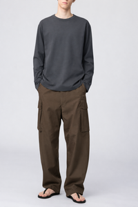 T-shirt à manches longues pour homme, col rond, 100% coton, uni, décontracté, coupe ample, tricoté, respirant, logo personnalisé OEM - Product Image 4