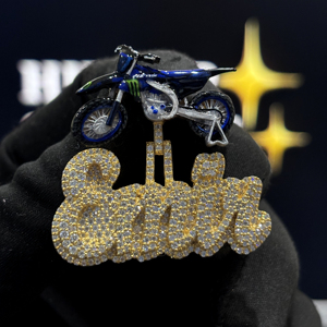 จี้รถมอเตอร์ไซค์ HIPHOP SPARKLE รุ่น Custom Emir ประดับเพชร VVS Moissanite เงินแท้ 925 ชุบโรเดียม/ทองคำ สร้อยคอฮิปฮอป - Product Image 6