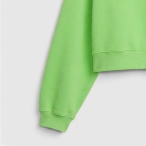 Novedades, Sudadera con Capucha para Mujer con Logotipo Personalizado, Color Sólido, Manga Larga, Corte Recortado, Ropa Casual de Otoño, 100% Algodón Felpa - Product Image 4