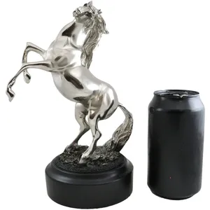 Figurine de cheval en aluminium plaqué or, sculpture d'art de collection, sculpture animale décorative, design 3D complet - Product Image 1