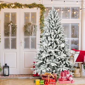 Albero di Natale Artificiale Floccato in PE e PVC da 180 cm con 1100 Punte di Rami e Supporto in Metallo - Product Image 3