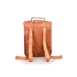Sac d'affaires imperméable multifonction marron sac à dos pour homme en cuir véritable école à la mode pour le voyage - Product Image 3