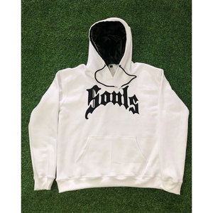 Sudadera con Capucha Blanca para Hombre, Algodón French Terry, Estampado de Letras en la Parte Delantera, Estilo Casual Otoñal, Corte Regular, Diseño con Bolsillos - Product Image 4