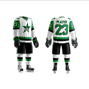 High Quality Sublimation Team Name Logo Custom Design Breathable Sleeveless V-neck Unisex Low Rate Ice Hockey Uniform - Product Image 3