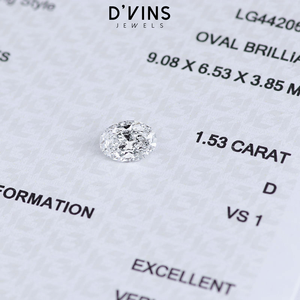 เพชร D'vins Jewels รูปไข่ 2 กะรัต เพชรเลี้ยงในห้องปฏิบัติการ สี D 789456 พร้อมใบรับรอง สำหรับทำเครื่องประดับ - Product Image 5