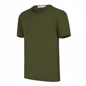T-shirt Homme Vert Olive Premium - 100% Coton Col Rond Manches Courtes Uni - Vêtements Décontractés Simples en Gros - Product Image 5