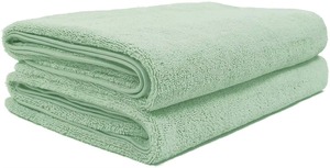 Ensemble de serviettes en coton bleu, couleur unie, rectangulaires, teintes, style usage domestique - Product Image 4