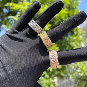 Best Prices Unisex Fine Sterling Silver <b>Rings</b> Hip-Hop Style Fully <b>Iced</b> Out Gold Plating with VVS Moissanite Diamond for Weddings - Product Image 2