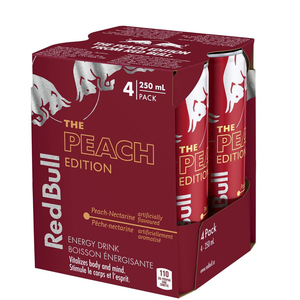 Lote de latas de Red Bull Peach Edition 24x250ml, 45 Kcal por 100ml, bebida energética baja en calorías para estilos de vida activos, exportación global - Product Image 1