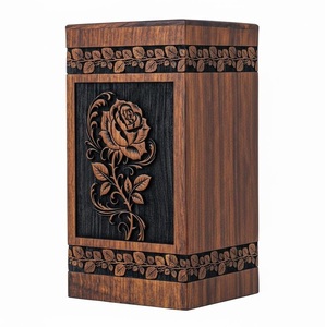 Handcrafted Eco-Friendly Rosewood & Resin Cremation Urn <b>for</b> Baby & <b>PET</b> Engraved Floral Remembrance Ocean Heart Design Handmade - Product Image 1