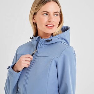 Chaqueta de lana con capucha para mujer, manga larga, color sólido, cierre de cremallera a prueba de viento, ropa de otoño, chaqueta de senderismo para mujer - Product Image 5