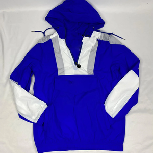 Chaqueta Cortavientos Anorak Zeta Finer Azul Rey con Bloques de Color, Media Cremallera, Ligera, con Capucha y Forro de Microfelpa - Product Image 1