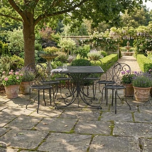 Wholesale Custom Wrought Iron Mediterranean Design Eco-Friendly <b>Garden</b> Furniture Set <b>4</b> Seater Patio Dining <b>Table</b> <b>Chairs</b> Outdoor - Product Image 2