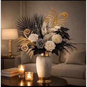 Modern Decor Tabletop <b>Flower</b> Vase For Bedroom Handmade <b>Artificial</b> Plants <b>Flower</b> Pot Decorative Vases for Home And Office Decor - Product Image 1