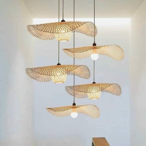 Durable <b>rattan</b> lampshade bamboo pendant lighting with handwoven design perfect for restaurants cafes indoor decoration - Product Image 4