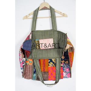 Handmade Cotton Quilted Tote <b>Bag</b> for Women Custom Patterned <b>Patchwork</b> Printed Great for Daily Use & Travel Gift Idea - Product Image 5