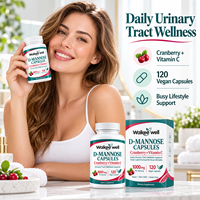 Complément Naturel pour la Santé des Voies Urinaires : Capsules de D-Mannose en Poudre, 120 Unités, Sans Gluten, Santé Féminine Adulte, OEM