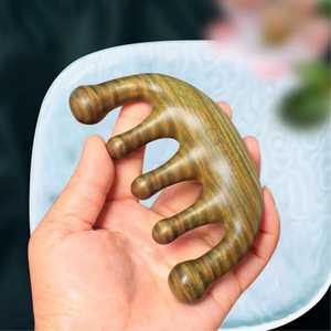 Peine de Masaje Personalizado de Sándalo Verde, Hecho a Mano, para Cuidado del Cabello y Cuerpo, Artesanía Natural - Product Image 2
