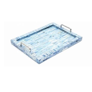 Bandeja de Servir Moderna con Incrustaciones de Hueso, Bandeja de Diseño Hecha a Mano para Decoración del Hogar, Regalos de Boda y Eventos, Bandeja Ecológica - Product Image 6