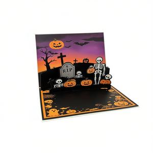Nuevas Tarjetas de Felicitación Pop-up 3D de Halloween 2026, Tarjetas de Papel Plegables Hechas a Mano con Calaveras y Calabazas Cortadas con Láser para Regalos y Suministros Festivos - Product Image 2