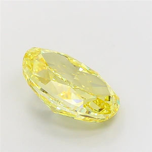 Excellente pierre précieuse synthétique polonaise de 5,14 carats, taille ovale, jaune vif fantaisie, diamant de laboratoire certifié IGI, clarté VS2 - Product Image 3