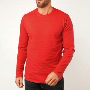 T-shirt homme de qualité supérieure, mode automne, col avec empiècements de couleur, manches longues - Product Image 2
