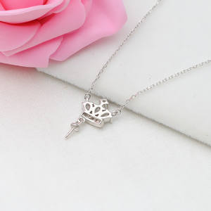 Collier de couronne en argent S925 pour femmes à faire soi-même, pendentif tendance, chaîne de clavicule avec accessoires semi-finis pour la fabrication de bijoux - Product Image 3