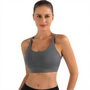 Soutien-gorge une pièce pour femme grande taille, à séchage rapide, dos en maille, doux, haute résistance, pour la gym et le yoga, avec bretelles réglables - Product Image 5