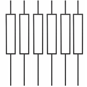 Balaustres Decorativos de Hierro, Peldaños Metálicos Cuadrados para Escaleras de Madera, Color Negro Mate, Modernos, Fáciles de Instalar, para Porche, Balcón, Villa, Hotel - Product Image 1