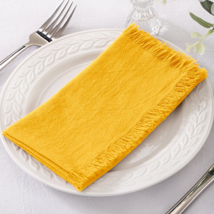 100% Cotton Mustard Yellow Cloth Napkins Reusable Dinner Wedding Event Table Napkins Custom OEM Supplier - Product Image 1