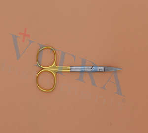 Tijeras Iris Supercut TC con mango chapado en oro – Tijeras quirúrgicas de precisión - Product Image 3