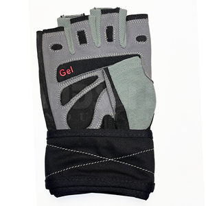 Gants de musculation professionnels gris et noirs avec bandes de maintien robustes pour les poignets |   Poignée antidérapante de qualité supérieure pour un équipement de musculation ultime - Product Image 5