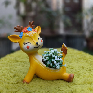 Wholesale Deer Model Modern Home & Garden Small Size Polyresin Handmade Eco-Friendly Indoor Office Desk Flower Pots & Planters - Product Image 1