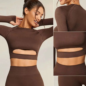 Ropa deportiva de alta calidad para gimnasio, ropa de entrenamiento para mujer, conjunto de yoga de dos piezas de secado rápido al por mayor. - Product Image 4