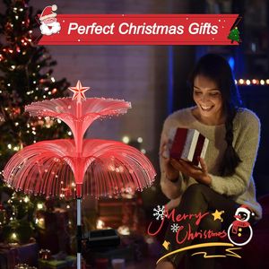 Set di 4 Luci Solari a Forma di Medusa per Giardino, 7 Colori Cangianti con Fibra Ottica, Regalo Perfetto per Giardinaggio, per Mamma, Nonna o Donne - Product Image 5