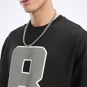 Sudadera Unisex de Corte Regular con Cuello Redondo, Forro Polar, Estampado Personalizado con Número 8 en Gris, Ecológica, Transpirable y Antiencogimiento - Product Image 6