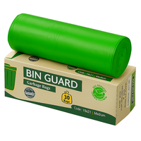 Sac poubelle vert en polyéthylène, sac poubelle ménager multi-usages, 40x46cm, 75 microns