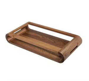 Nueva bandeja de madera para servir, forma irregular, color sólido, hecha a mano, diseño minimalista, para fiestas, platos para servir. - Product Image 3