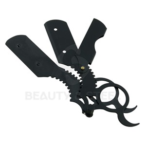 Black Coated Cut Throat <b>Razor</b> Ergonomic Finger Loop Single Blade Shaving System for Master Barber Grooming - Product Image 2