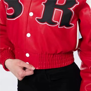 Premium Ladies Embroidered Letterman Varsity Leather Jacket College Fashion OEM ODM Manufacturer Sample Service Available - Product Image 5