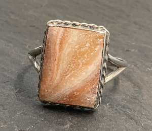 Anillo vintage de plata de ley con piedra natural, hecho a mano, joyería con gemas, elegante anillo de moda, regalo para mujer - Product Image 4