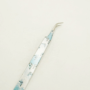 Pince à épiler en acier inoxydable à pointe coudée à 45 degrés, durable et lisse, pour extensions de cils professionnelles - Product Image 2