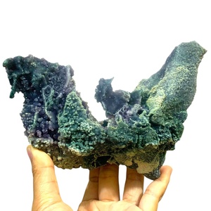 Venta al por mayor de espécimen de ágata uva natural morada y verde, forma libre, 0.5kg-1kg, cristal de calcedonia en bruto de Indonesia para decoración del hogar - Product Image 3