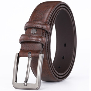Ceinture en cuir véritable pour homme, finition premium pour usage professionnel décontracté, logo personnalisé, boucle en acier de haute qualité, respirante et imperméable - Product Image 1