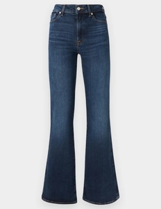 Jean en denim coupe bootcut taille mi-haute pour femme, délavé, style vintage, décontracté, longueur intégrale, 100 % coton, tissu respirant - Product Image 6