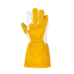 Gants de soudage TIG robustes en cuir de chèvre et croûte de cuir de vache, résistants à l'abrasion, pour la protection personnelle, le barbecue et les soudeurs - Product Image 5