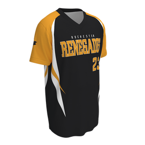 เสื้อเบสบอลคอวีแบบพรีเมียมสั่งทำพิเศษ แห้งเร็ว แขนครึ่งตัว ระบายอากาศได้ดี ชุดทีมแบบซับลิเมชั่น เสื้อกีฬา - Product Image 4