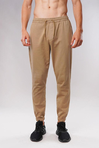 Pantalones Jogger de Punto con Detalle de Costura Overlock para Hombre, Duraderos, de Algodón Pesado, Estilo Loungewear, con Abertura de Pierna Acanalada - Product Image 4