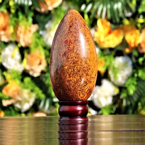 Œuf de jaspe naturel Mariam, pierre de guérison polie, pierre précieuse décorative pour la méditation Reiki. - Product Image 4